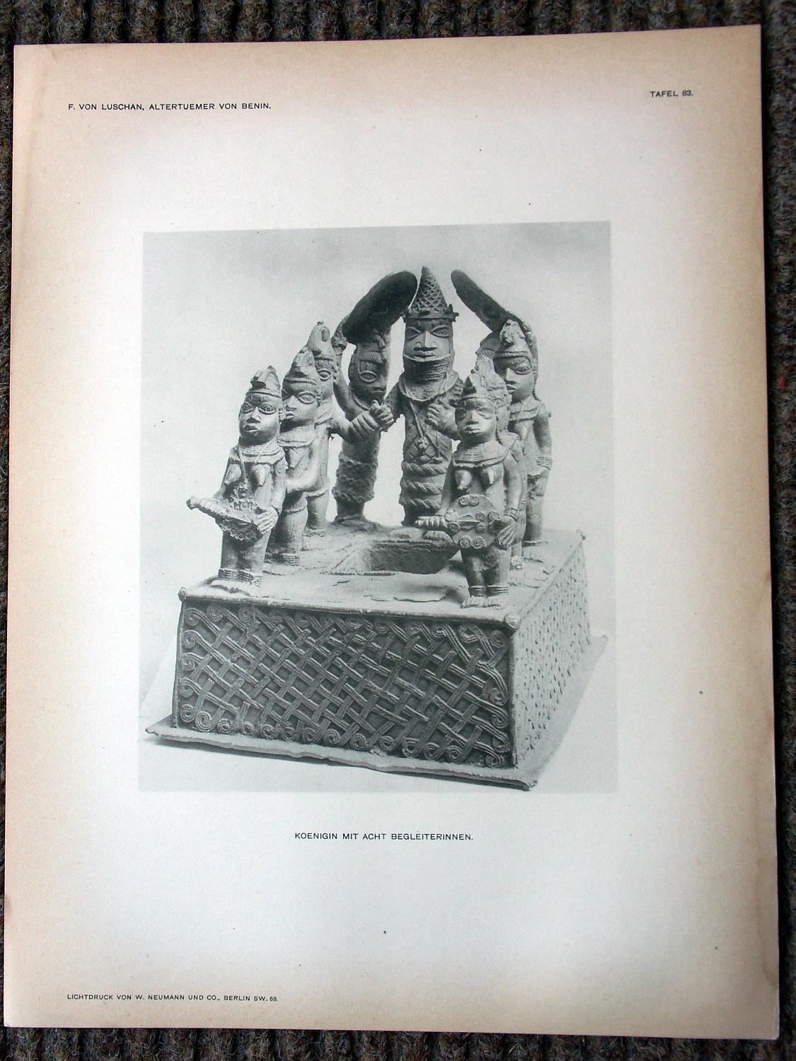 zz-lusc19,tafel 083 benin nigeria,bronze-figur-gruppe (zipfelmütze)